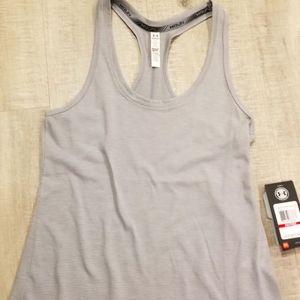 Under armour running fitted racerback, new with tags, size XS, gray